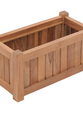 vidaXL Plantenbak verhoogd 50x25x25 cm massief teakhout