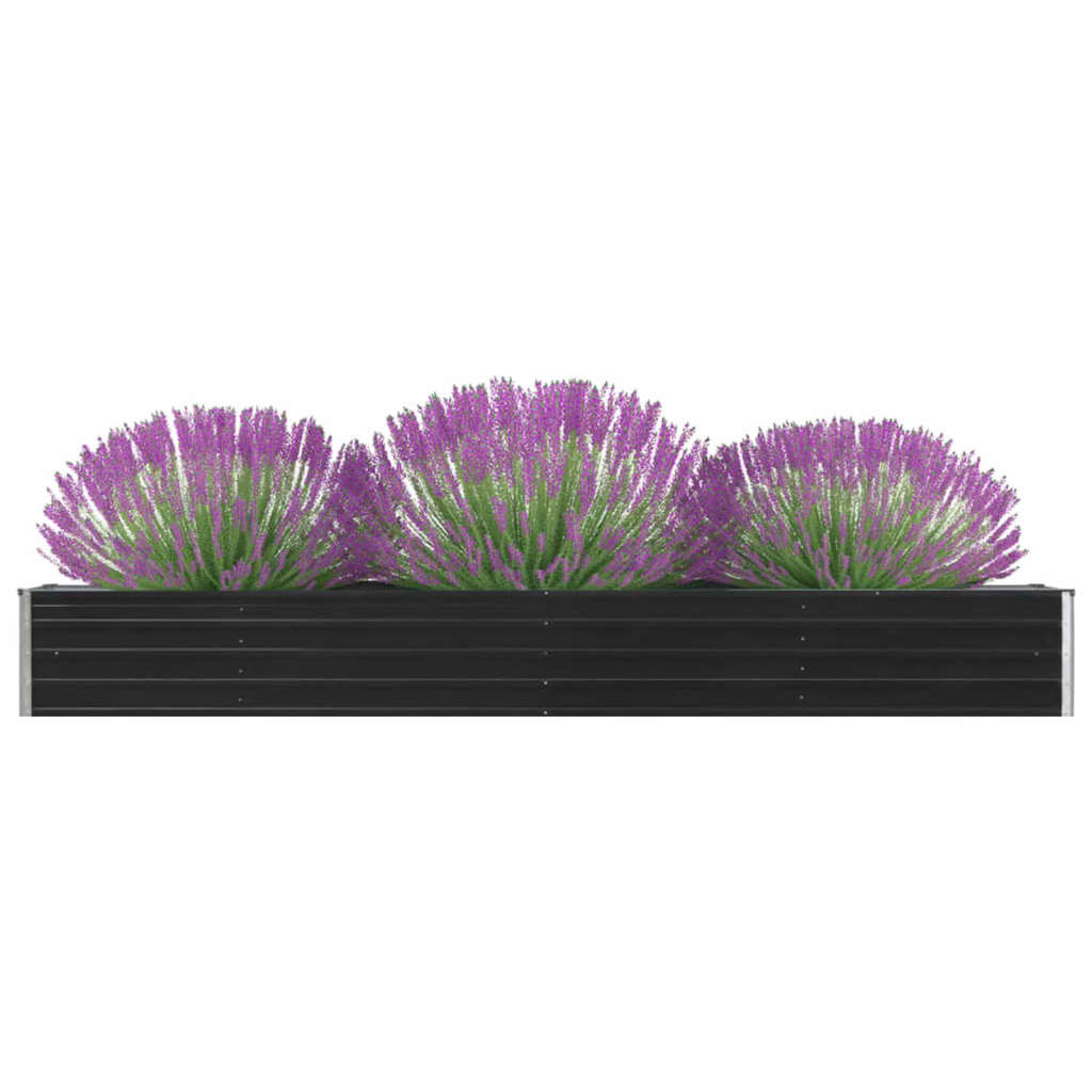 VidaXL Plantenbak verhoogd 320x40x45 cm gegalvaniseerd staal antraciet