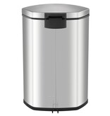 VidaXL Pedaalemmer Shell 50 L matzilverkleurig