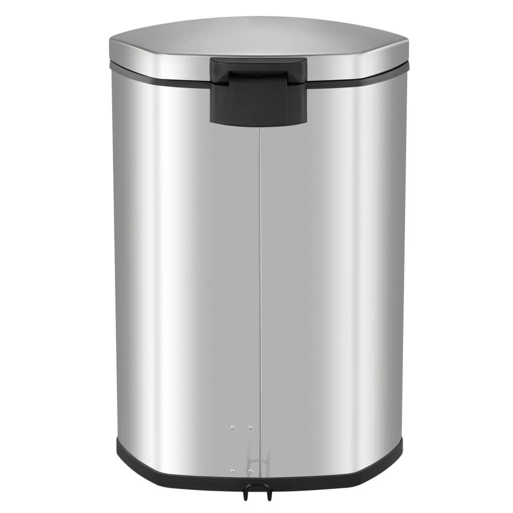 VidaXL Pedaalemmer Shell 50 L matzilverkleurig