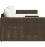 vidaXL 2-delige Loungeset met kussens poly rattan bruin