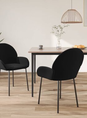 vidaXL Eetkamerstoelen 2 st fluweel zwart