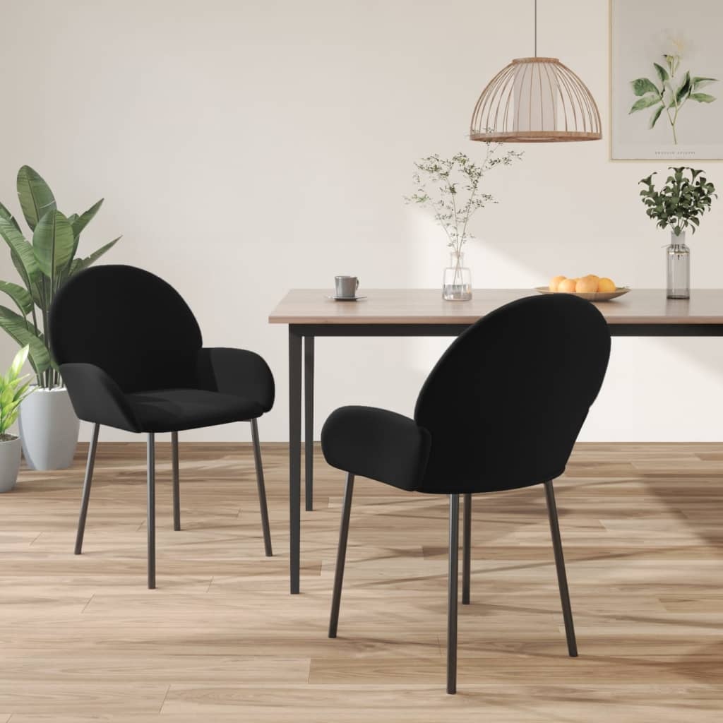 vidaXL Eetkamerstoelen 2 st fluweel zwart