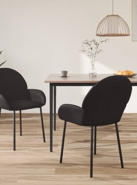 vidaXL Eetkamerstoelen 2 st kunstleer zwart