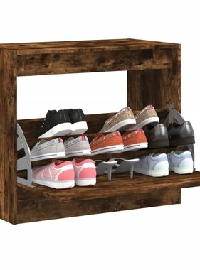 VidaXL Schoenenkast 80x42x69 cm bewerkt hout gerookt eikenkleurig