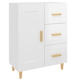 VidaXL Dressoir 69,5x34x90 cm bewerkt hout hoogglans wit