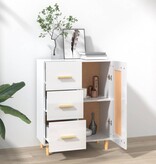 VidaXL Dressoir 69,5x34x90 cm bewerkt hout hoogglans wit