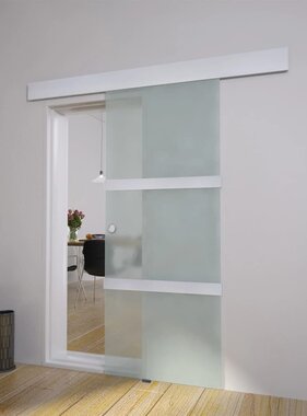 vidaXL Schuifdeur 178 cm glas en aluminium zilverkleurig