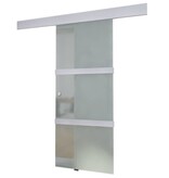 vidaXL Schuifdeur 178 cm glas en aluminium zilverkleurig