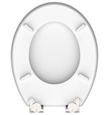 vidaXL Toiletbril met soft-close GREY STEEL MDF hoogglans