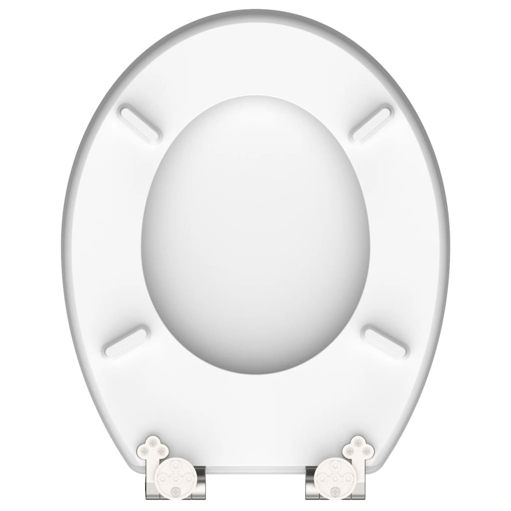 vidaXL Toiletbril met soft-close GREY STEEL MDF hoogglans