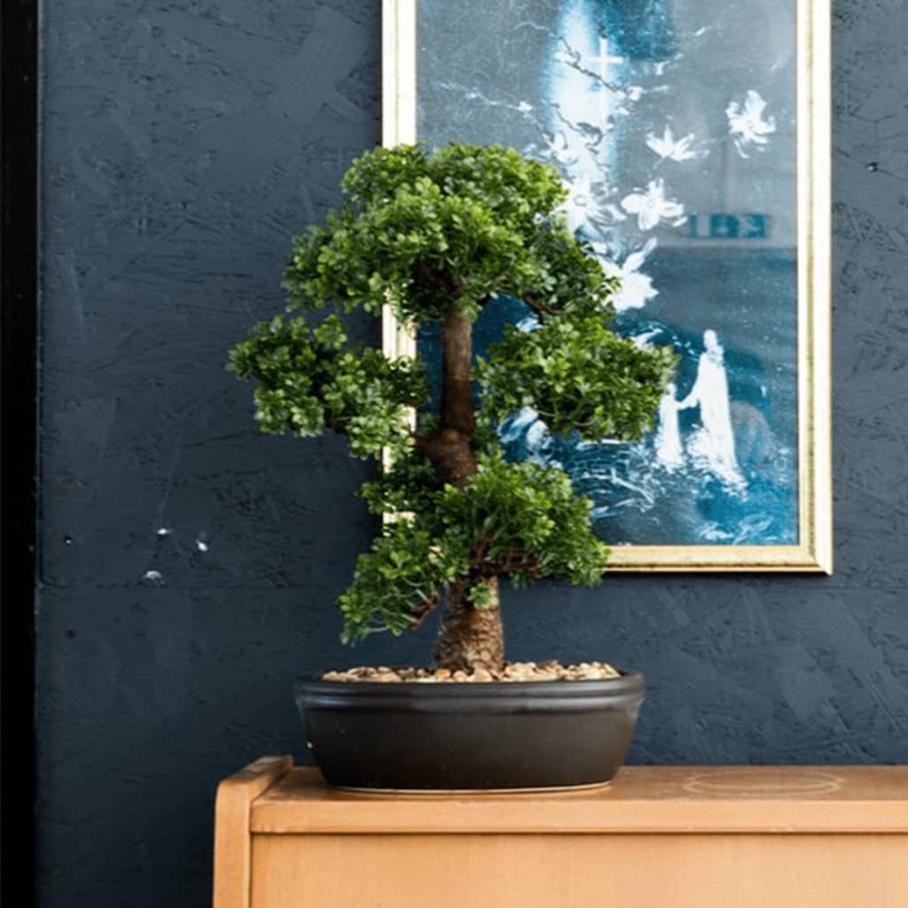 vidaXL Kunstplant in bruine pot Ficus minibonsai 43 cm