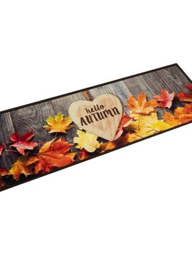 vidaXL Keukenmat wasbaar herfstprint 45x150 cm fluweel