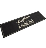 vidaXL Keukenmat wasbaar koffietekst 45x150 cm fluweel