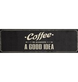 vidaXL Keukenmat wasbaar koffietekst 45x150 cm fluweel