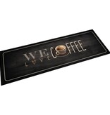 vidaXL Keukenmat wasbaar koffietekst 60x180 cm fluweel