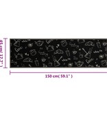 vidaXL Keukenmat wasbaar ochtendprint 45x150 cm fluweel zwart