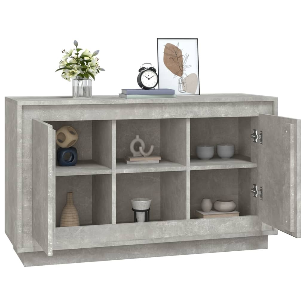 VidaXL Dressoir 102x35x60 cm bewerkt hout betongrijs