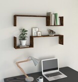 VidaXL Wandschappen 2 st 100x15x20 cm bewerkt hout gerookt eikenkleur