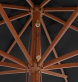 vidaXL Parasol met houten paal 350 cm antraciet