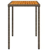 vidaXL Tuintafel met acaciahouten blad 115x54x74 cm poly rattan grijs