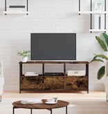 VidaXL Tv-meubel 102x33x45 cm bewerkt hout en ijzer gerookt eikenkleur