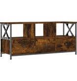 VidaXL Tv-meubel 102x33x45 cm bewerkt hout en ijzer gerookt eikenkleur