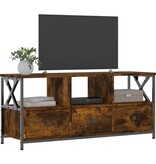 VidaXL Tv-meubel 102x33x45 cm bewerkt hout en ijzer gerookt eikenkleur