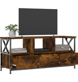 VidaXL Tv-meubel 102x33x45 cm bewerkt hout en ijzer gerookt eikenkleur