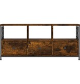 VidaXL Tv-meubel 102x33x45 cm bewerkt hout en ijzer gerookt eikenkleur