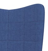 vidaXL Schommelstoel met voetenbank stof blauw