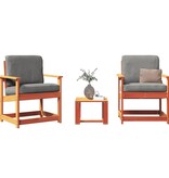 VidaXL 3-delige Loungeset massief grenenhout wasbruin