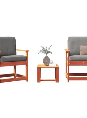 VidaXL 3-delige Loungeset massief grenenhout wasbruin