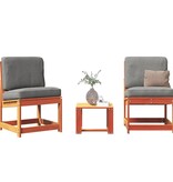 VidaXL 3-delige Loungeset massief grenenhout wasbruin