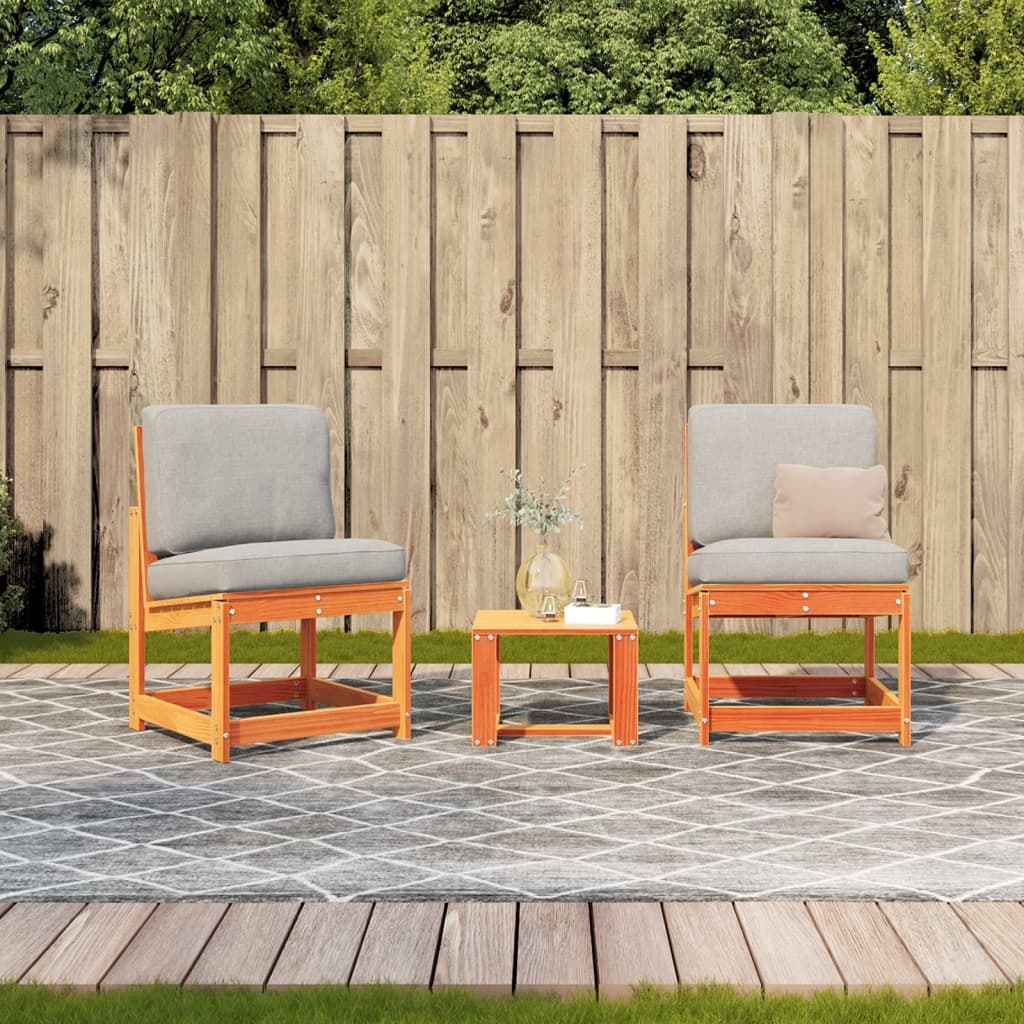 VidaXL 3-delige Loungeset massief grenenhout wasbruin
