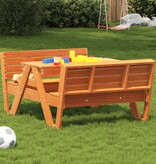 vidaXL Picknicktafel voor kinderen 88x122x58 cm grenenhout wasbruin