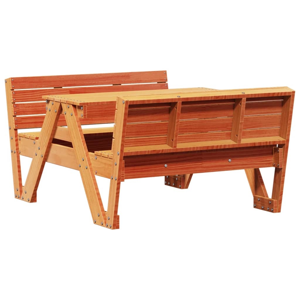 VidaXL Picknicktafel voor kinderen 88x122x58 cm grenenhout wasbruin