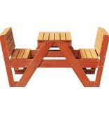 vidaXL Picknicktafel voor kinderen 88x122x58 cm grenenhout wasbruin