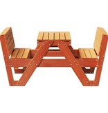 VidaXL Picknicktafel voor kinderen 88x122x58 cm grenenhout wasbruin