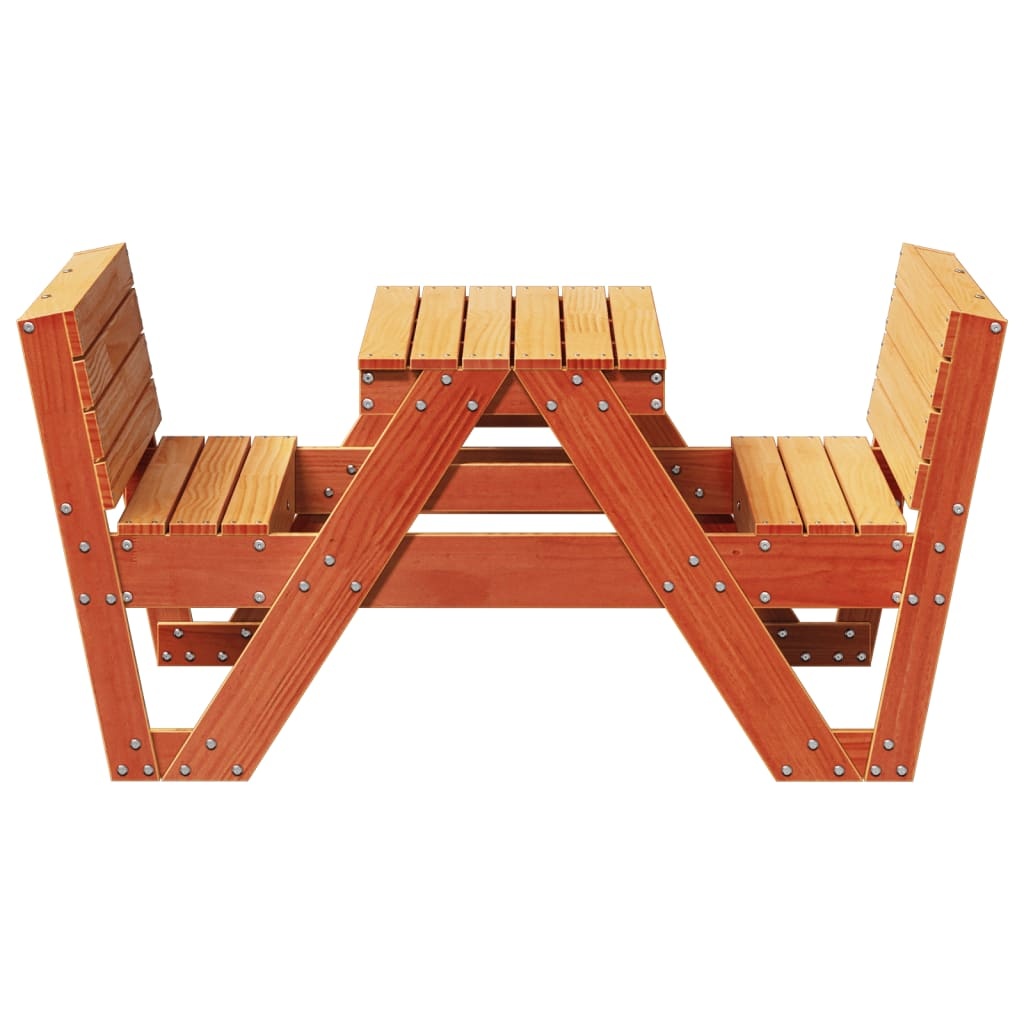 VidaXL Picknicktafel voor kinderen 88x122x58 cm grenenhout wasbruin