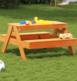 VidaXL Picknicktafel voor kinderen 88x97x52 cm grenenhout wasbruin