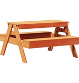 vidaXL Picknicktafel voor kinderen 88x97x52 cm grenenhout wasbruin
