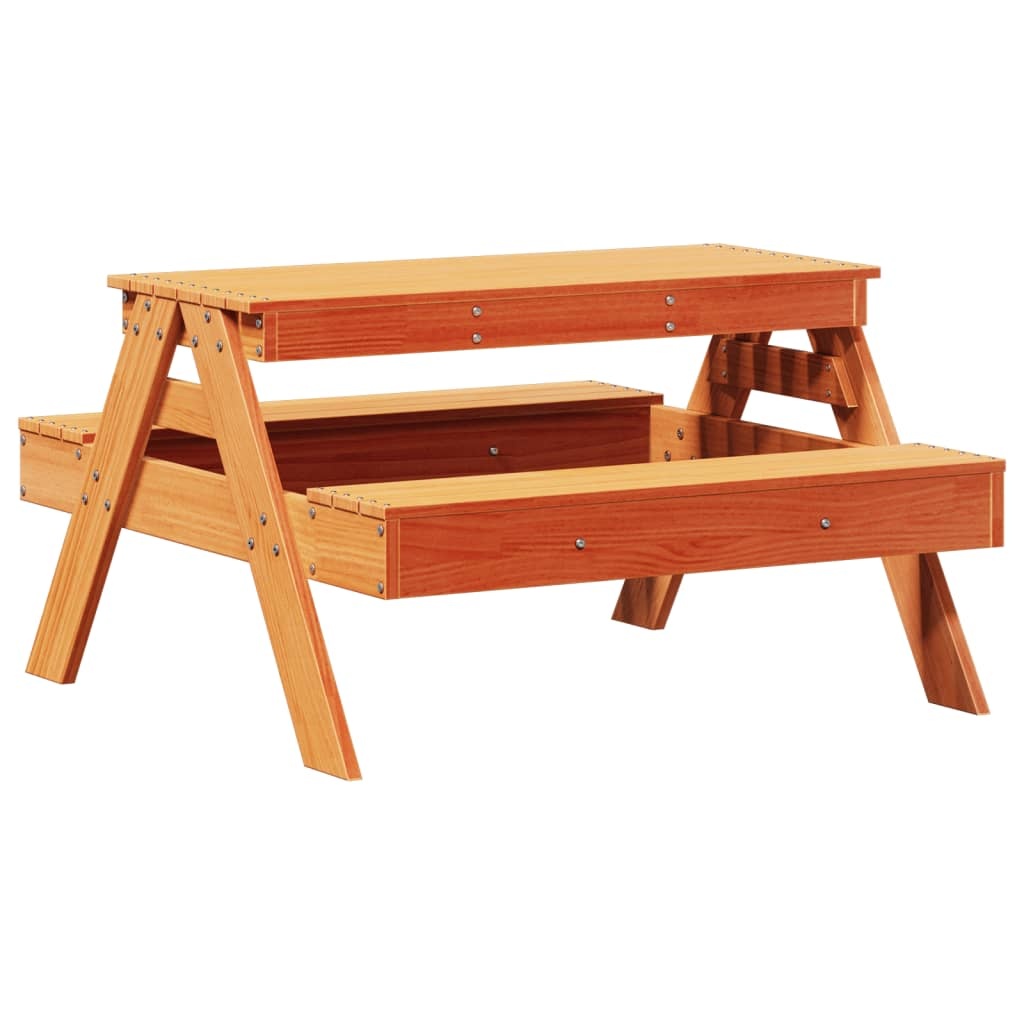 VidaXL Picknicktafel voor kinderen 88x97x52 cm grenenhout wasbruin