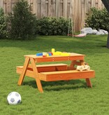 VidaXL Picknicktafel voor kinderen 88x97x52 cm grenenhout wasbruin