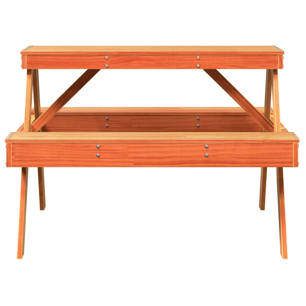 VidaXL Picknicktafel 105x134x75 cm massief grenenhout wasbruin