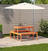 VidaXL Picknicktafel 110x134x75 cm massief grenenhout wasbruin