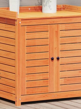 VidaXL Oppottafel met schappen 82,5x50x86,5 cm grenenhout bruin