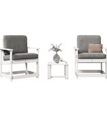 VidaXL 3-delige Loungeset massief grenenhout wit