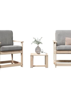 VidaXL 3-delige Loungeset massief grenenhout
