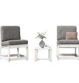 VidaXL 3-delige Loungeset massief grenenhout wit